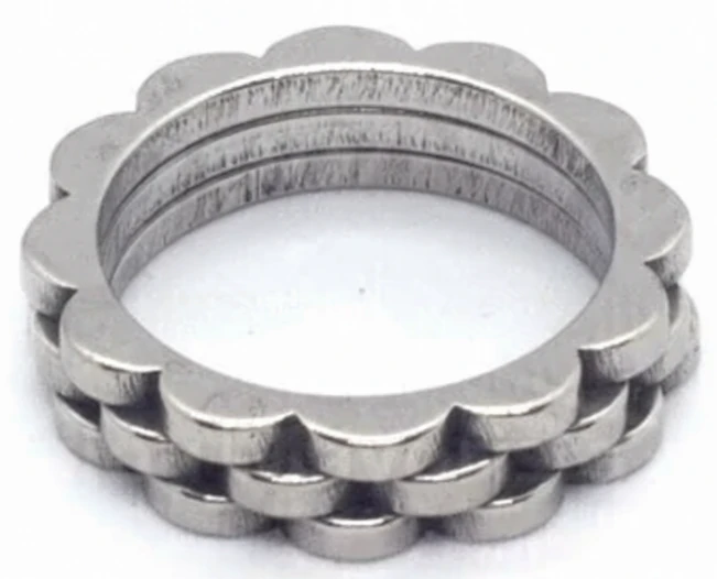 Anillo de acero quirurgico rigido estilo panther, rolex